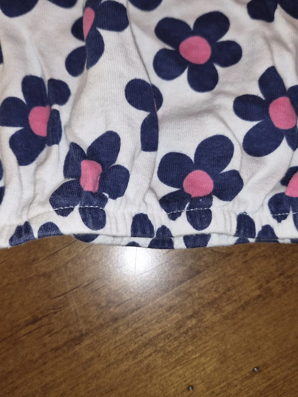Gerber Baby Floral Sleep Gown - White with Navy & Pink Flowers 0-6 Months